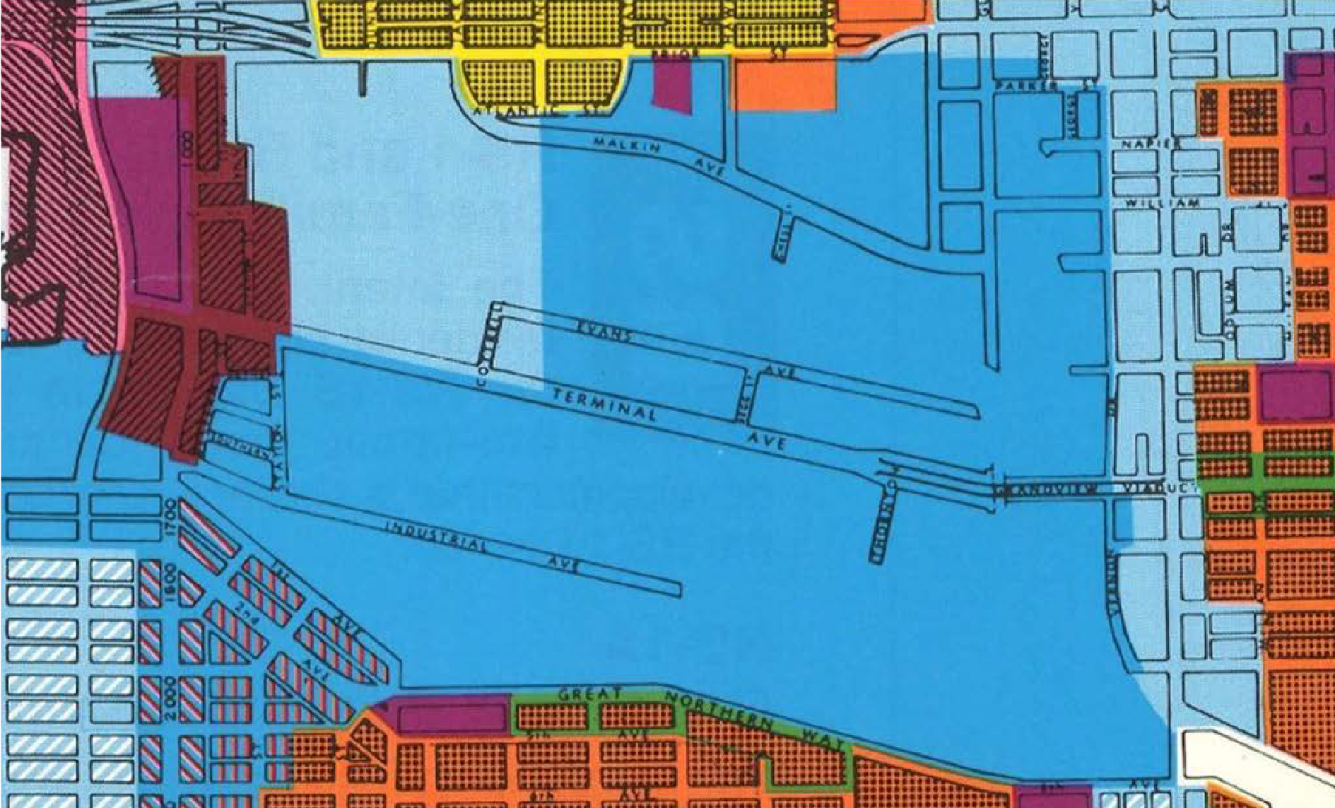 Figure 3 shows the False Creek Flats Zoning Plan of 1990. 